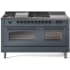 Ilve Nostalgie II Collection UP60FSNMPBGBLP - 60 Inch Freestanding Dual Fuel Range in Front View