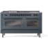 Ilve Nostalgie II Collection UP60FSNMPBGBLP - 60 Inch Freestanding Dual Fuel Range in Front View