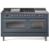 Ilve Nostalgie II Collection UP60FSNMPBGCLP - 60 Inch Freestanding Dual Fuel Range in Front View