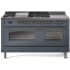Ilve Nostalgie II Collection UP60FSNMPBGG - 60 Inch Freestanding Dual Fuel Range in Front View