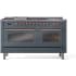 Ilve Nostalgie II Collection UP60FSNMPBGPLP - 60 Inch Freestanding Dual Fuel Range in Front View