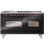 Ilve Nostalgie II Collection UP60FSNMPBKBLP - 60 Inch Freestanding Dual Fuel Range in Front View