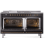 Ilve Nostalgie II Collection UP60FSNMPBKBLP - 60 Inch Freestanding Dual Fuel Range in Opened View