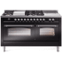Ilve Nostalgie II Collection UP60FSNMPBKCLP - 60 Inch Freestanding Dual Fuel Range in Front View