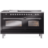 Ilve Nostalgie II Collection UP60FSNMPBKCLP - 60 Inch Freestanding Dual Fuel Range in Front View