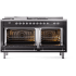 Ilve Nostalgie II Collection UP60FSNMPBKCLP - 60 Inch Freestanding Dual Fuel Range in Opened View
