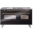 Ilve Nostalgie II Collection UP60FSNMPBKGLP - 60 Inch Freestanding Dual Fuel Range in Front View