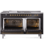 Ilve Nostalgie II Collection UP60FSNMPBKGLP - 60 Inch Freestanding Dual Fuel Range in Opened View