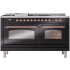 Ilve Nostalgie II Collection UP60FSNMPBKP - 60 Inch Freestanding Dual Fuel Range in Front View