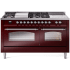 Ilve Nostalgie II Collection UP60FSNMPBUCLP - 60 Inch Freestanding Dual Fuel Range in Front View