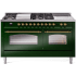 Ilve Nostalgie II Collection UP60FSNMPEGGLP - 60 Inch Freestanding Dual Fuel Range in Front View