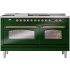 Ilve Nostalgie II Collection UP60FSNMPEGPLP - 60 Inch Freestanding Dual Fuel Range in Front View
