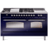 Ilve Nostalgie II Collection UP60FSNMPMBCLP - 60 Inch Freestanding Dual Fuel Range in Front View