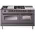 Ilve Nostalgie II Collection UP60FSNMPMGBLP - 60 Inch Freestanding Dual Fuel Range in Front View