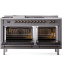 Ilve Nostalgie II Collection UP60FSNMPMGBLP - 60 Inch Freestanding Dual Fuel Range in Opened View