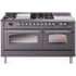 Ilve Nostalgie II Collection UP60FSNMPMGC - 60 Inch Freestanding Dual Fuel Range in Front View
