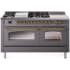 Ilve Nostalgie II Collection UP60FSNMPMGGLP - 60 Inch Freestanding Dual Fuel Range in Front View