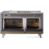 Ilve Nostalgie II Collection UP60FSNMPMGGLP - 60 Inch Freestanding Dual Fuel Range in Opened View