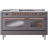 Ilve Nostalgie II Collection UP60FSNMPMGPLP - 60 Inch Freestanding Dual Fuel Range in Front View
