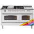 Ilve Nostalgie II Collection UP60FSNMPRACLP - 60 Inch Freestanding Dual Fuel Range in Front View