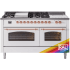 Ilve Nostalgie II Collection UP60FSNMPRAPLP - 60 Inch Freestanding Dual Fuel Range in Front View