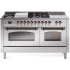Ilve Nostalgie II Collection UP60FSNMPSSBLP - 60 Inch Freestanding Dual Fuel Range in Front View