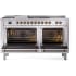 Ilve Nostalgie II Collection UP60FSNMPSSBLP - 60 Inch Freestanding Dual Fuel Range in Opened View