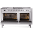Ilve Nostalgie II Collection UP60FSNMPSSC - 60 Inch Freestanding Dual Fuel Range in Opened View
