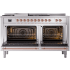 Ilve Nostalgie II Collection UP60FSNMPSSPLP - 60 Inch Freestanding Dual Fuel Range in Opened View