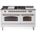 Ilve Nostalgie II Collection UP60FSNMPWHBLP - 60 Inch Freestanding Dual Fuel Range in Front View