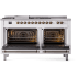 Ilve Nostalgie II Collection UP60FSNMPWHBLP - 60 Inch Freestanding Dual Fuel Range in Opened View