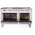 Ilve Nostalgie II Collection UP60FSNMPWHCLP - 60 Inch Freestanding Dual Fuel Range in Opened View