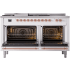 Ilve Nostalgie II Collection UP60FSNMPWHPLP - 60 Inch Freestanding Dual Fuel Range in Opened View