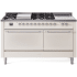 Ilve Nostalgie II Collection UP60FSQNMPAWC - 60 Inch Freestanding Dual Fuel Range in Front View