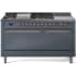 Ilve Nostalgie II Collection UP60FSQNMPBGPLP - 60 Inch Freestanding Dual Fuel Range in Front View