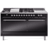 Ilve Nostalgie II Collection UP60FSQNMPBKCLP - 60 Inch Freestanding Dual Fuel Range in Front View
