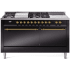 Ilve Nostalgie II Collection UP60FSQNMPBKGLP - 60 Inch Freestanding Dual Fuel Range in Front View