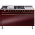 Ilve Nostalgie II Collection UP60FSQNMPBUBLP - 60 Inch Freestanding Dual Fuel Range in Front View