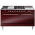 Ilve Nostalgie II Collection UP60FSQNMPBUP - 60 Inch Freestanding Dual Fuel Range in Front View