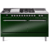 Ilve Nostalgie II Collection UP60FSQNMPEGCLP - 60 Inch Freestanding Dual Fuel Range in Front View