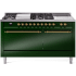 Ilve Nostalgie II Collection UP60FSQNMPEGGLP - 60 Inch Freestanding Dual Fuel Range in Front View