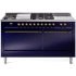 Ilve Nostalgie II Collection UP60FSQNMPMBB - 60 Inch Freestanding Dual Fuel Range in Front View