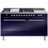 Ilve Nostalgie II Collection UP60FSQNMPMBC - 60 Inch Freestanding Dual Fuel Range in Front View