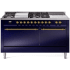 Ilve Nostalgie II Collection UP60FSQNMPMBGLP - 60 Inch Freestanding Dual Fuel Range in Front View