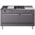 Ilve Nostalgie II Collection UP60FSQNMPMGC - 60 Inch Freestanding Dual Fuel Range in Front View
