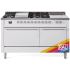Ilve Nostalgie II Collection UP60FSQNMPRAC - 60 Inch Freestanding Dual Fuel Range in Front View