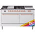 Ilve Nostalgie II Collection UP60FSQNMPRAPLP - 60 Inch Freestanding Dual Fuel Range in Front View