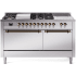 Ilve Nostalgie II Collection UP60FSQNMPSSB - 60 Inch Freestanding Dual Fuel Range in Front View