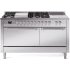 Ilve Nostalgie II Collection UP60FSQNMPSSC - 60 Inch Freestanding Dual Fuel Range in Front View