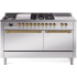 Ilve Nostalgie II Collection UP60FSQNMPSSG - 60 Inch Freestanding Dual Fuel Range in Front View
